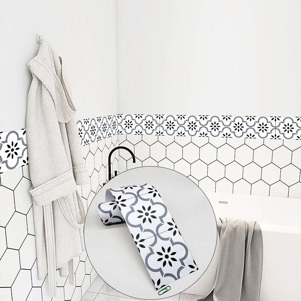 Waterproof Skirting Line Self Adhesive Borders Trim Line Art Mural Baseboard Wallpaper Bathroom