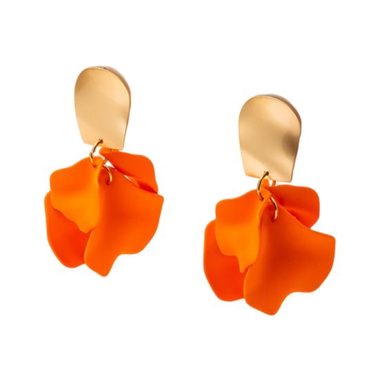 Stylish Drop Earrings Geometric Decoration Accessory Fashion Women Flower Petal Dangle
