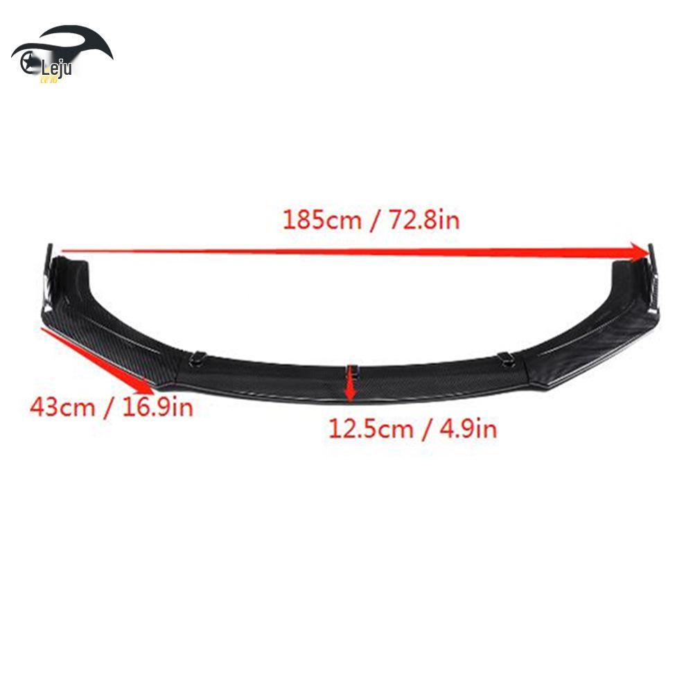 Glossy Black Front Lip for 2016-18 Honda Civic Splitter Corner Caps Body Kit