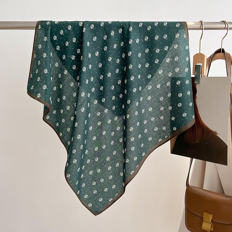 Новый женский шарф бандана повязка на голову цветы винтажный роскошный летний пляж квадратный хлопковый платок богемные аксессуары для девушек