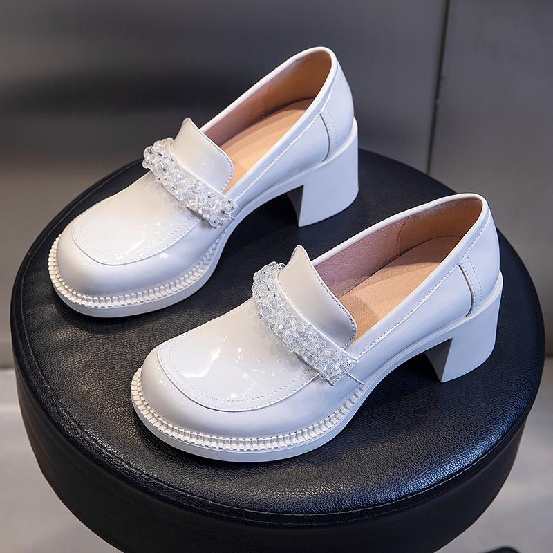 Single Shoes Women's 2025 New Spring Casual Thick Heels Women's Mary Jane Shoes Women's Shallow Mouth Women's Shoes