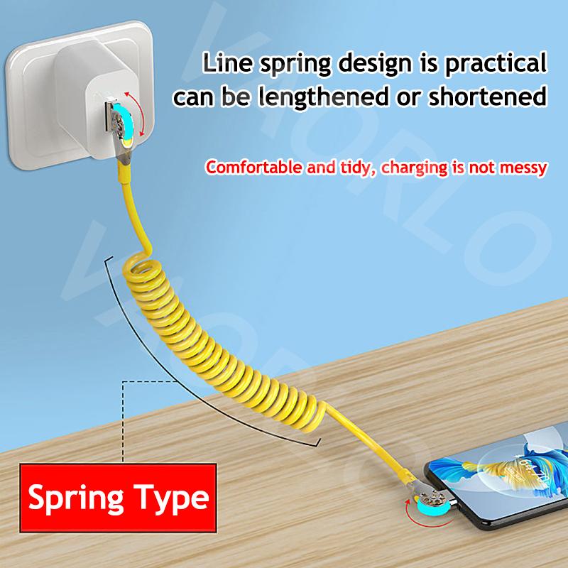 VAORLO Удлинительный кабель 120 Вт 6 А, кабель для быстрой зарядки для Type-C Micro 8Pin, кабель для суперзарядки, поддержка передачи данных по USB-линии