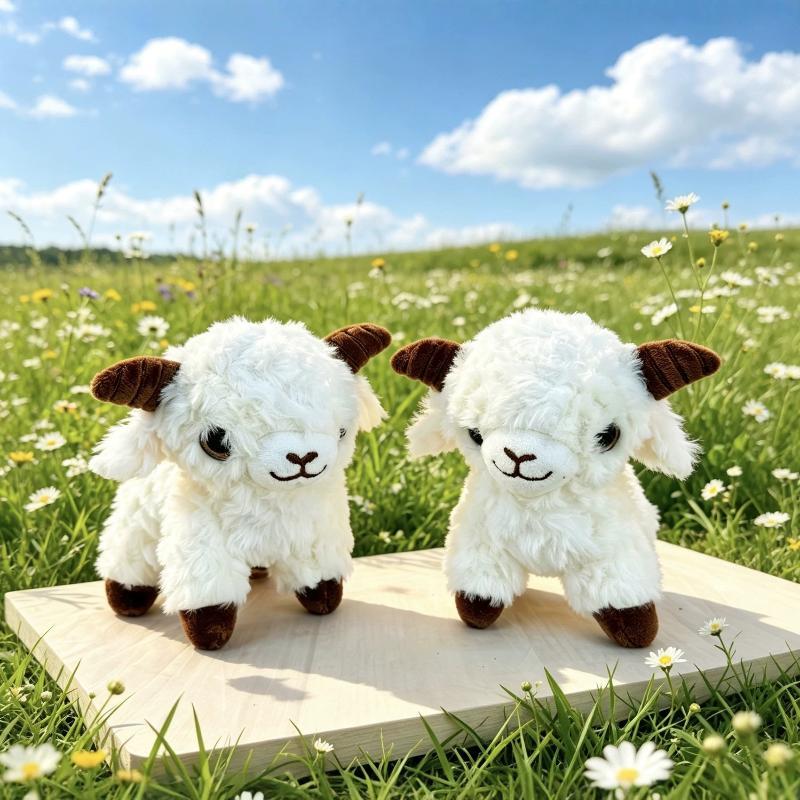 Soft Plush White Lamb Stuffed Animal  Fluffy Cute Toy Ideal Birthday Gift for Kids Bedroom Sofa Decor