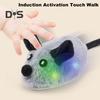 Interactive Mouse Moving Cat Toy Rechargeable Automatic Moving Plush Mice for Indoor Cats Touch Activated Squeaky Toy with Remote Control
