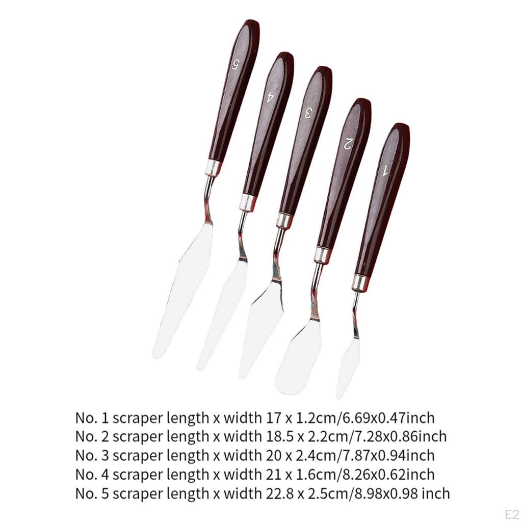 5 шт. Мастихины для смешивания и размазывания красок на холсте, акрил