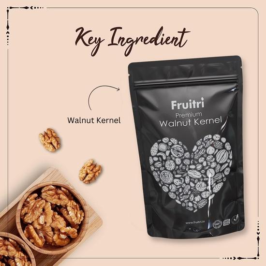 Ядра грецкого ореха из Калифорнии Fruitri Premium 250 г - чистый Ахрот Гири, грецкий орех без скорлупы, идеальная закуска, сырые сухофрукты Ахрот Гири