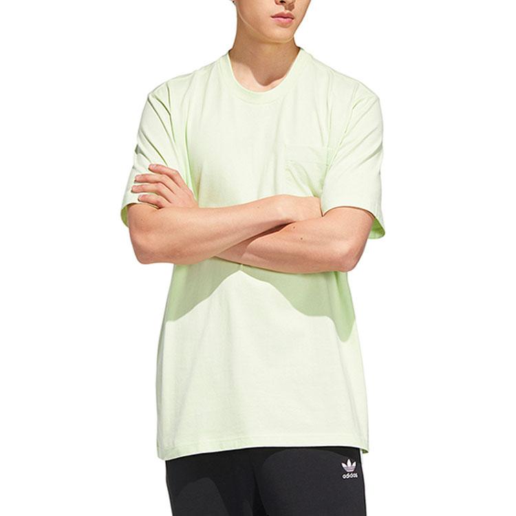 Adidas Футболка Originals Pure Color Pocket Casual с круглым вырезом и коротким рукавом, мужские топы, зеленая HM8009