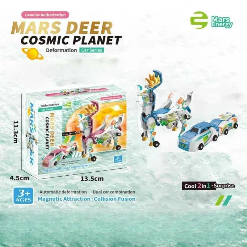 2-in-1 Collision Transformation Dinosaur Car Toy Deer Car Toy |Magnetic Cars Convertible Robot Toys|DinosaurToys for Kids