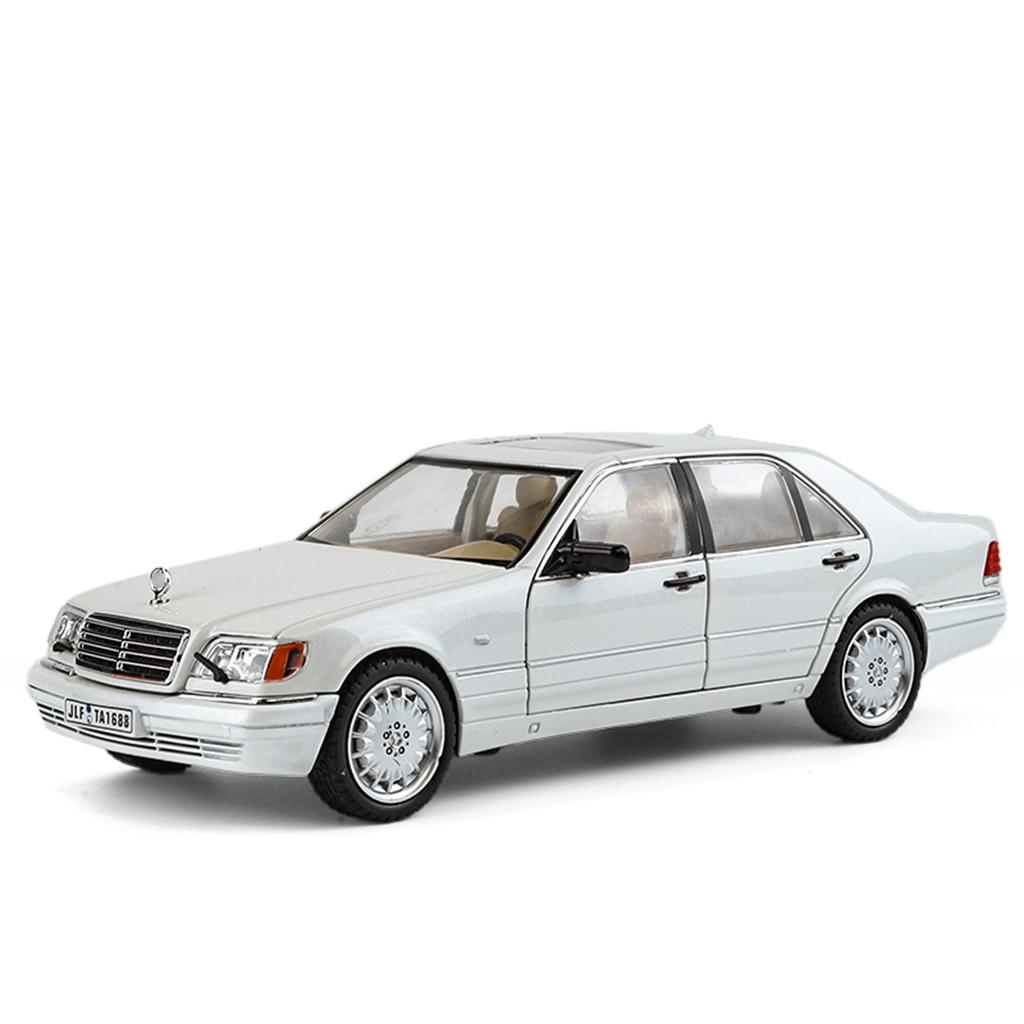Масштаб 1/24 Mercedes Benz W140 320SEL Классический лимузин Сплав Литой Модель автомобиля Звук и свет Украшение для стола Подарок для друга Презент
