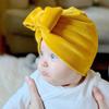 Yumshoq Flanel Chaqaloq Shapkasi Tugunli Qattiq Rangli Bolalar Yangi Tug'ilgan Turban Shapkasi Qishki Issiq Elastik Go'dak O'g'il Qiz Beanie Bonet Shapkalar