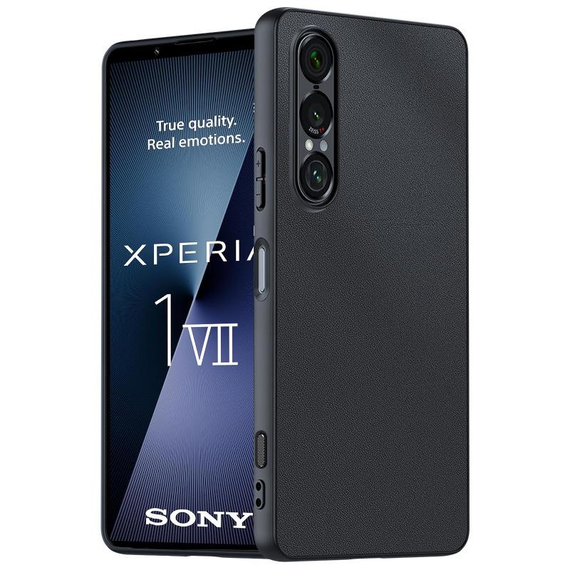 Минималистичный деловой кожаный чехол для Sony Xperia 10 1 5 VII III IV V VI 5G с мягким силиконовым бампером, противоударная защитная крышка