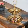 2 Tier Cookie Tray Tableware Candy Storage Fruits Snack Dessert Stand for Gatherings Wedding