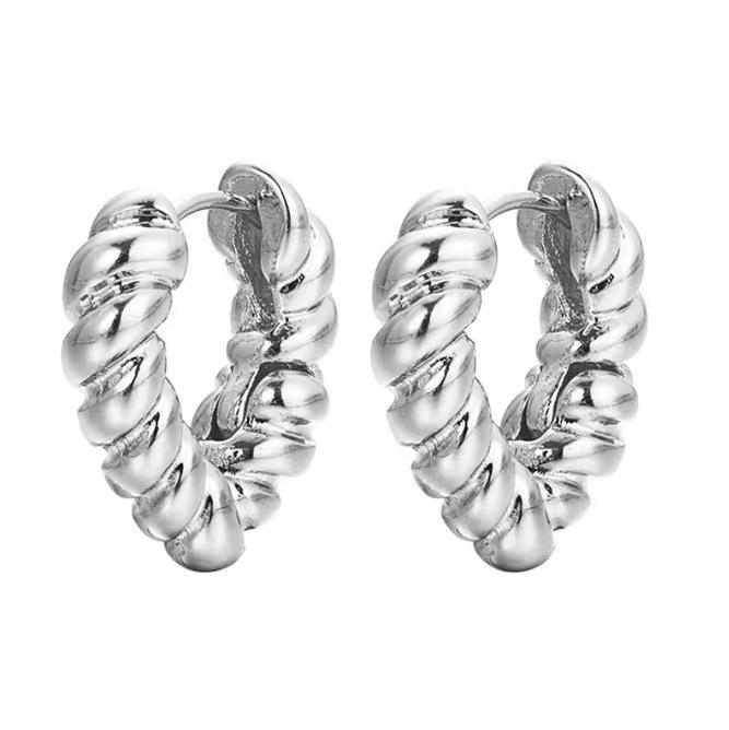 Серьги в виде жареных завитков из теста, нестандартные серьги, женские простые серьги с индивидуальным дизайном и темпераментом