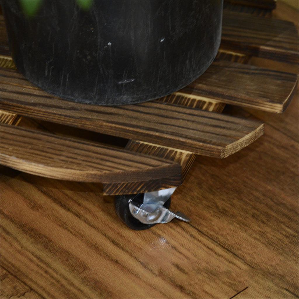 Катящийся деревянный ящик для растений, подставка для горшечных растений на колесах, стойка для цветочных горшков, тележки для растений для помещений и улицы, катящийся поднос, сад