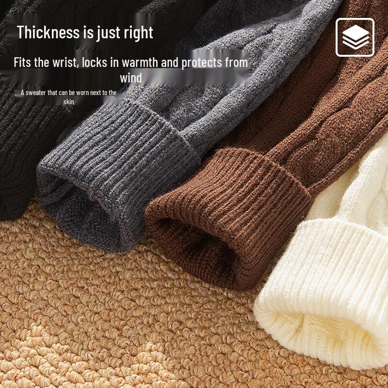 JEEP Men's Cable Knit Round Neck Sweater