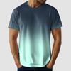 Summer Round Neck 3D Gradient Colorful Print Top Fashionable Casual Short Sleeved Men's T-shirts