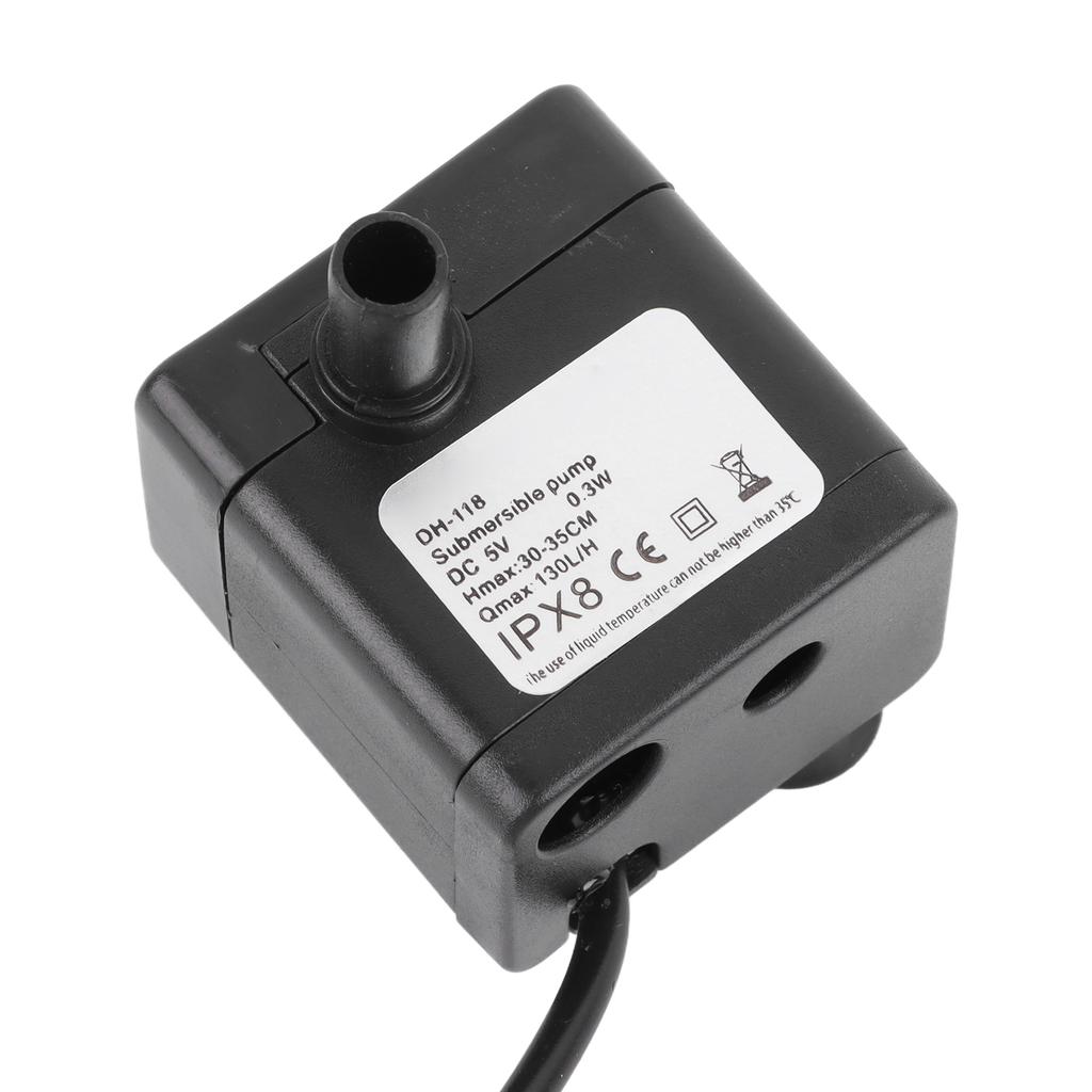 Pet Fountain130L/H Replacement Water Pump Ultra Quiet Operation Removable Long Lifespan Pump