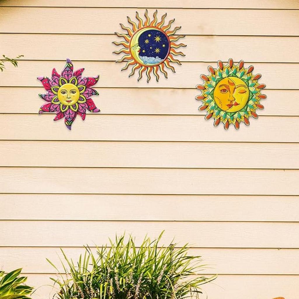 Sun Wall Art Metal Sun Wall Decor Outdoor Hanging Decoration Home Garden Living Room Bedroom Farmhouse Yard Patio Fence Decor