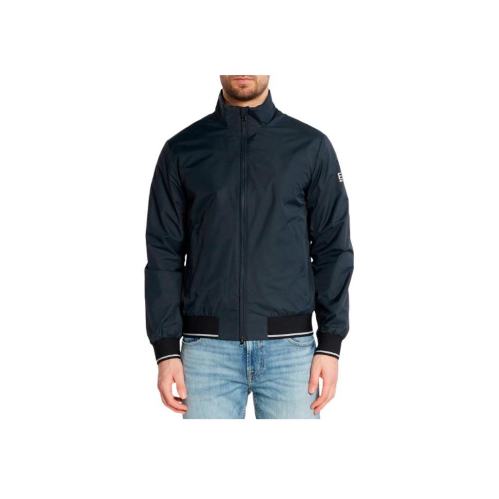 Emporio Armani Мужская куртка EA7 с молнией и воротником, длинный рукав, логотип, темно-синий 3DPB07-PN27Z-0578