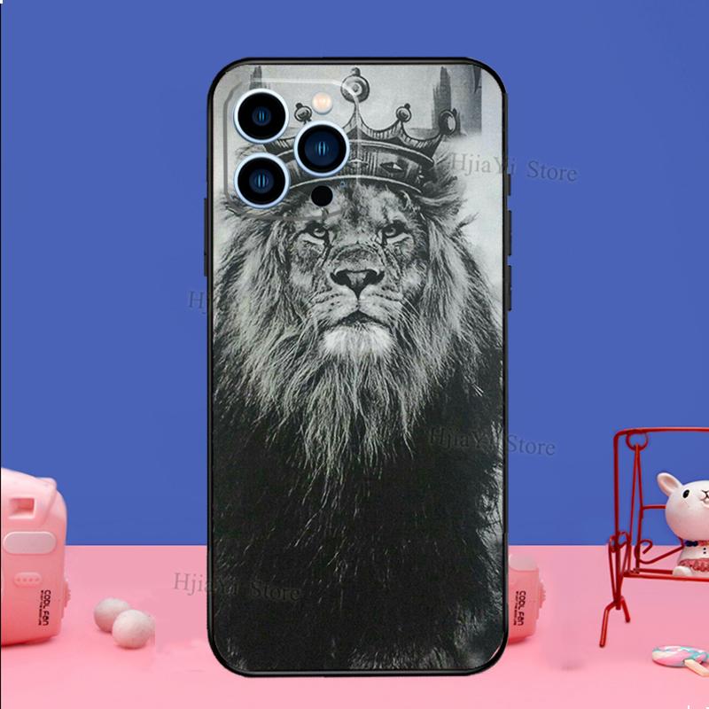Чехол-животное Лев для iPhone 16 15 13 11 12 14 Pro Max XS XR X Plus 13 mini Мягкий чехол Fundas Capa Shell