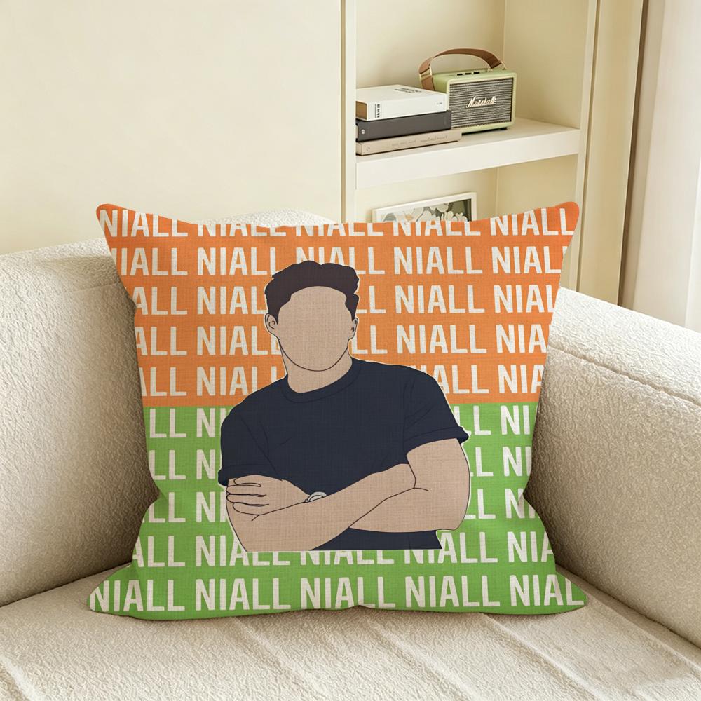 N-Niall Horan Cushion Cover Natural Linen Pillowcase Set, All-In-One Decor For Sofa, Bedroom & Chair