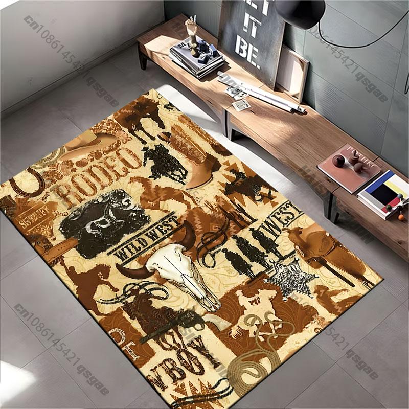 Cowboys western culture rodeo carpet Yoga living room room decor children's crawling mat doormat area rug games mat