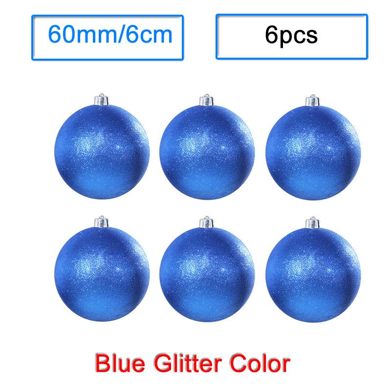 6pcs/Lot 6cm/2.4Inch Christmas Tree Decoration Color Hollow Balls Ornaments Hang Bauble Ball For Home Bar Party Decoration