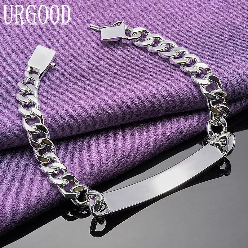 Ювелирные изделия из стерлингового серебра 925 пробы, 8 мм, боковой браслет, подарочные украшения для вечеринки