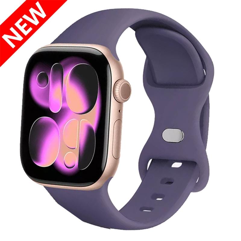 Спортивный силиконовый ремешок для Apple Watch Bands 40мм 44мм 46мм 45мм 41мм 49 42мм Correa Браслет iWatch серия 10 11 9 8 7 ultra 3 SE