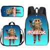 3D Аниме Рюкзак Трехсекционный Roblox Студенческий Рюкзак Сумка для Еды Пенал Школьная Сумка с Принтом