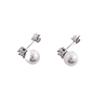 Boucles d'oreilles Luxenter en argent 925 avec perle blanche plaquée finition en rhodié - Sikon