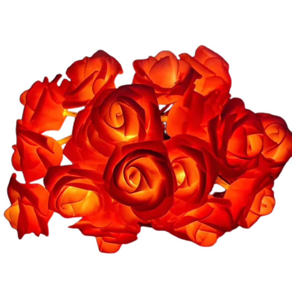 Светодиодные гирлянды в виде роз, теплые декоративные светодиодные гирлянды в виде венков, сезонный декор для вечеринок