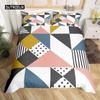 Геометрия Комплект пододеяльника Кинг Синий Белый Черный Треугольный Полосатый Комплект постельного белья Полиэстер Винтажный Ручной Рисунок Жирная Полоса Пододеяльник