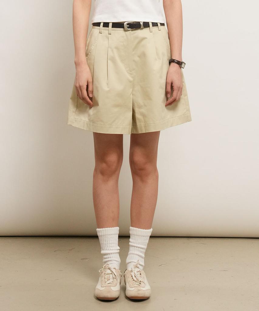 GENERALIDEA Double-Pleat Cotton Half Pants [Beige] / Gf2Lhp518