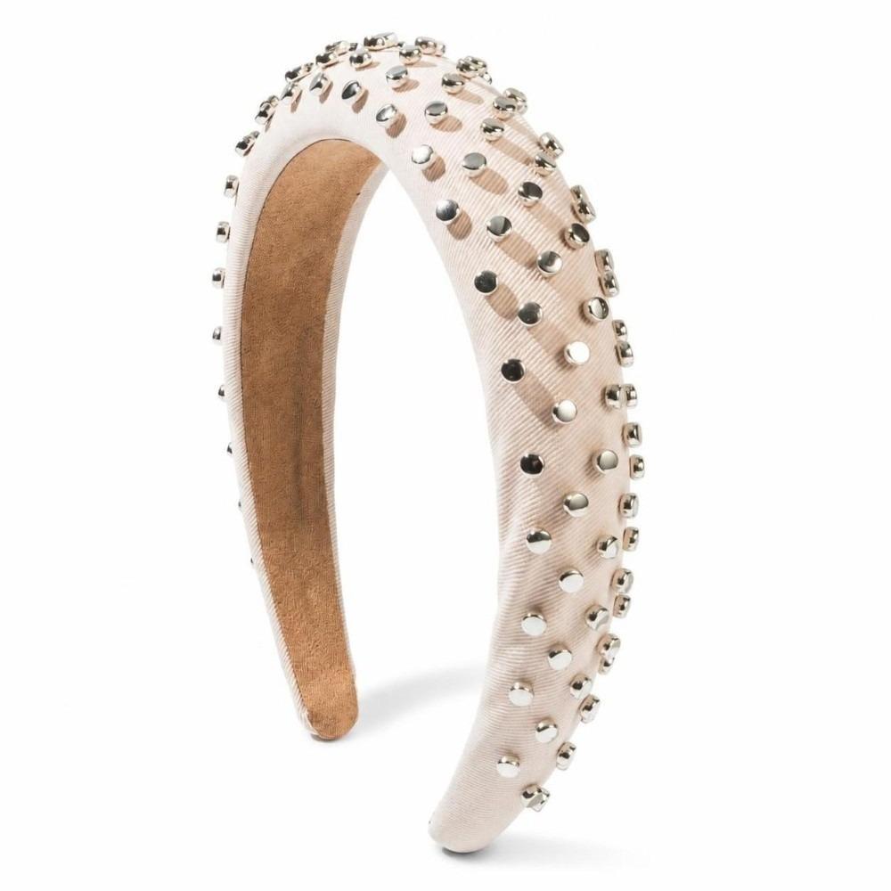 Rivet Detail Rivet Hair Hoop Wide Edge Sponge Headband Versatile Wide Edge Headband  for Women
