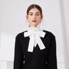 Ruffled Bows Tie Decorative Fake Collar Ladies Detachable Sweater Half Shirt High Collar For Women Girls