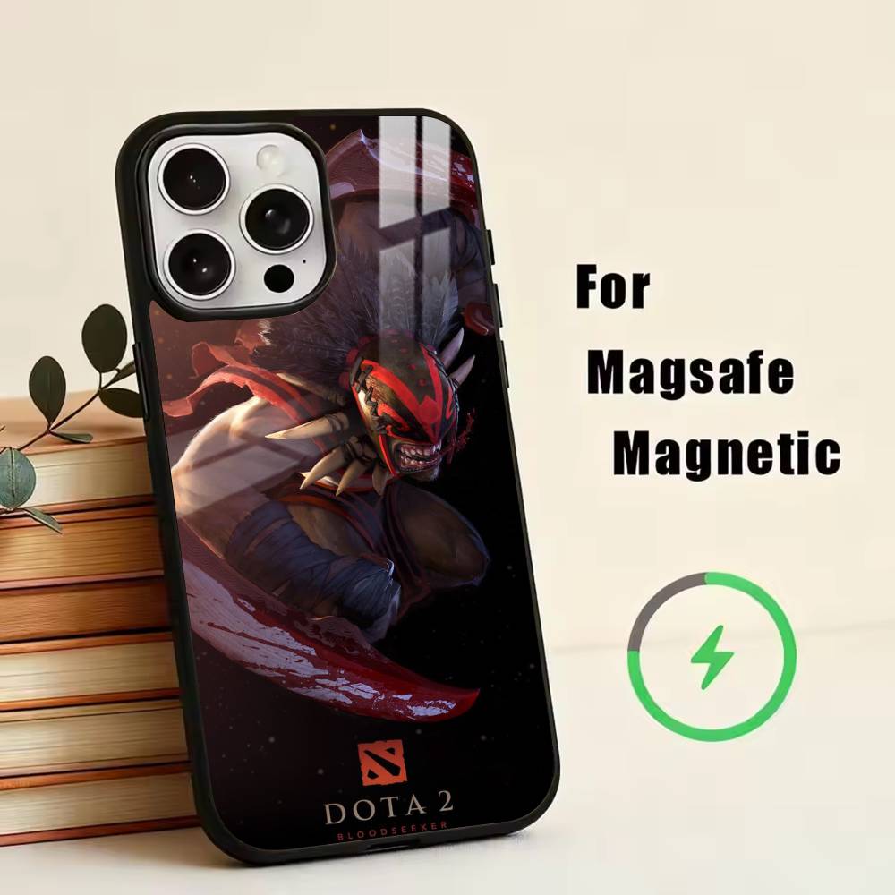 Игры D-Dota 2 Чехол для телефона для iPhone17,16,15,14,13,12,11 Plus,Pro Магнитный с беспроводной зарядкой Magsafe