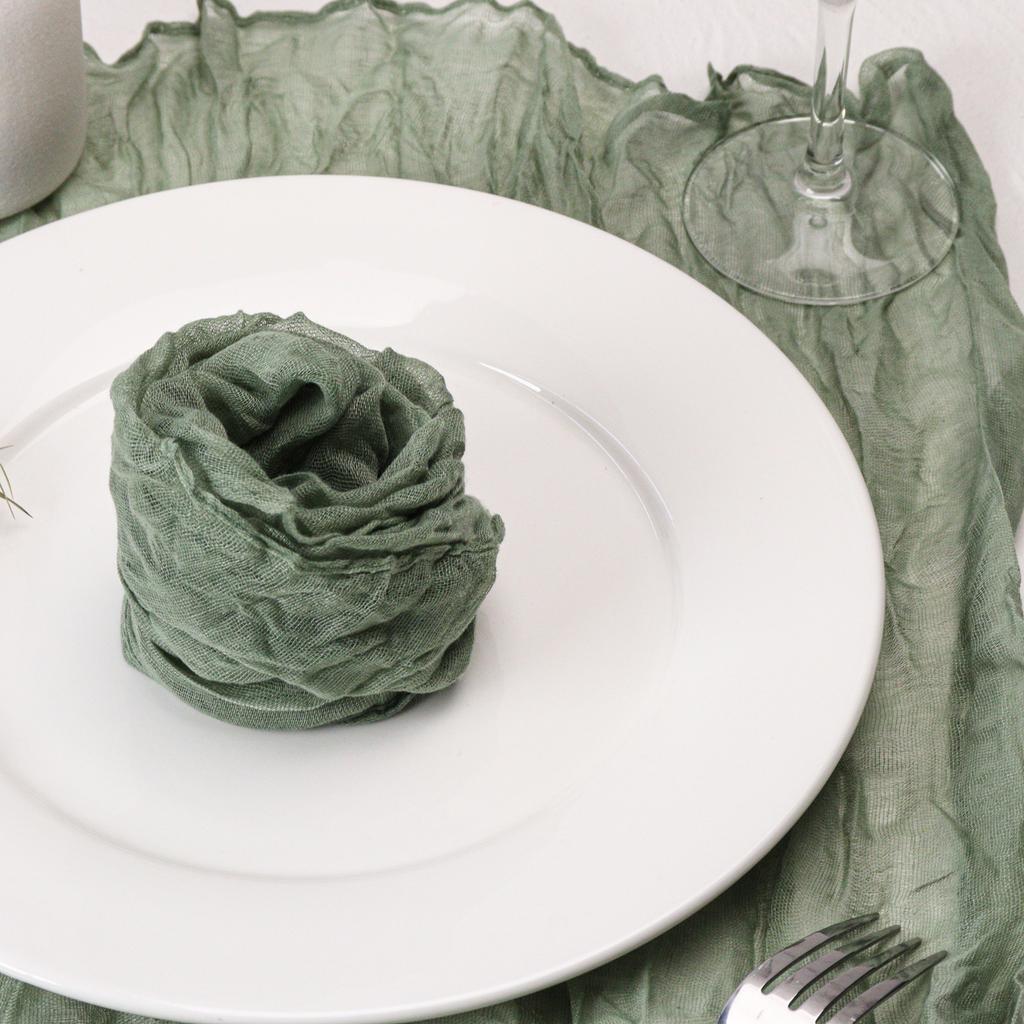 12 шт., салфетки из марли ручной работы - украшение стола в деревенском стиле для вечеринок, свадеб и семейных ужинов