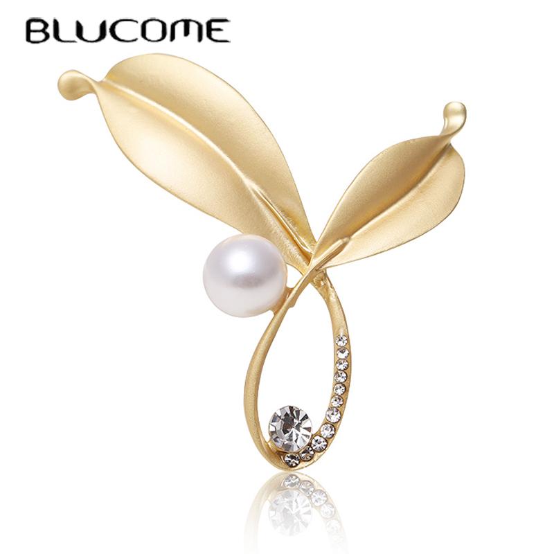 Blucome Новая матовая брошь, заколки в виде листьев растений, женская брошь для пальто, костюма, сумки, заколки для шарфа, подарки на Новый год