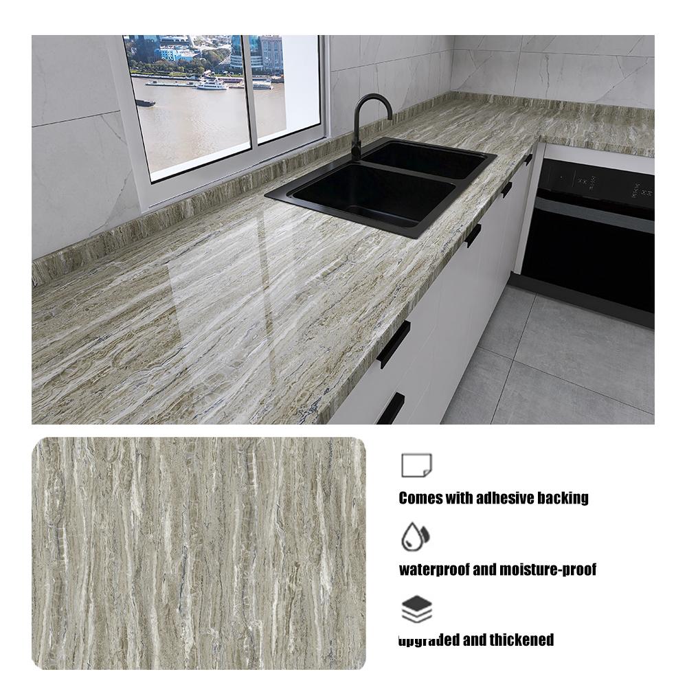 Marble Oil Resistant 40cm Kitchen Sticker Self-adhesive Waterproof Cabinet Stove Top Wallpaper Desktop Bathroom Decoration