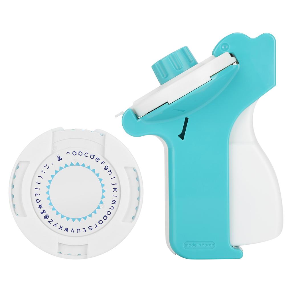 Label Maker Typewriter with Embossing Tape Manual Projects Supplies Light Blue E-202