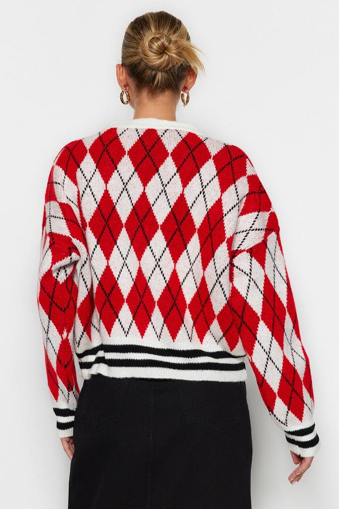 Women's Elegance Style Cardigan Mink Soft Textured Arugula Pattern Knitwear Cardigan