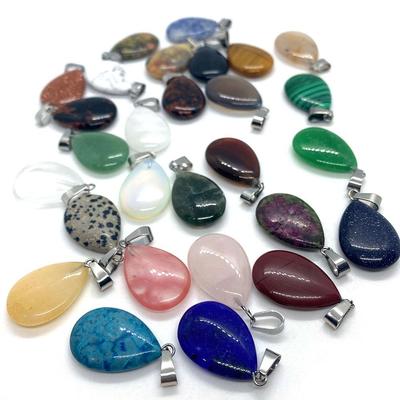 Кулон-капля из опала, камень 17x27 мм, одинарное отверстие, застежка-дыня, аксессуар для ожерелья, для DIY