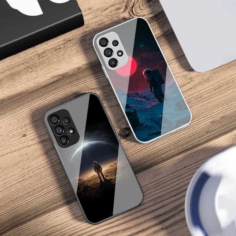 Red Moon Explorer Чехол для телефона из закаленного стекла для Samsung Galaxy S10 4G S20 11E 30 S21 22 S24 Fe Pro S23 S25 Ultra 5G S9