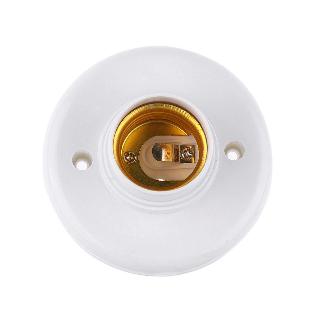 1/5PCS Bulb Parts White Plastic Bulb Holder Screw Light Round Socket E27 Lamp Base