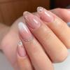 Simple Pure Desire Girl Powder Fake Nails Gradual Change Glitter Powder Diamond Wearing Nail Gentle Round Head Nail Piece Nail Piece