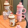 Подарок на день рождения для девочек, высокоценная керамическая чашка для питья с изображением свинки, милая кружка с щенком, подарочная коробка