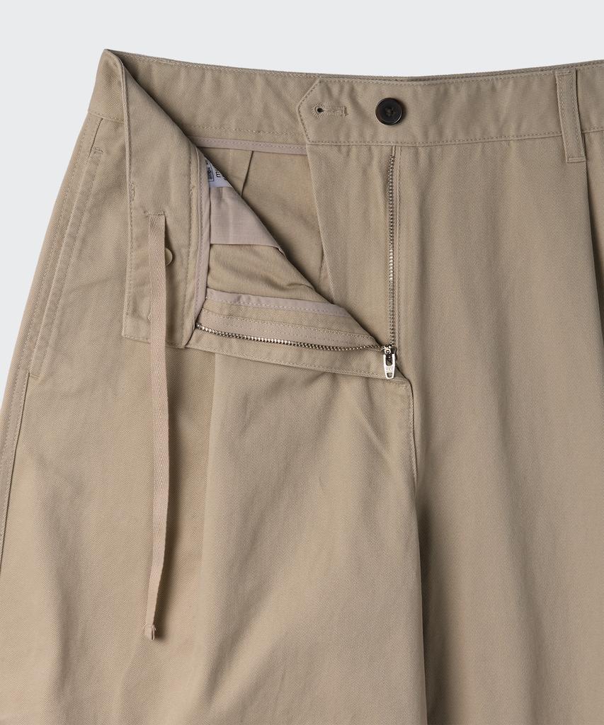 MUSINSA STANDARD WOMAN Женские глубокие складки Экстра Широкие Хлопковые Брюки Чинос [Бежевый]