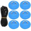 6 Pcs PVC D Ring Patch Elastic Rope Set Stainless Steel D Ring Patch Bungee Cord SetBlue