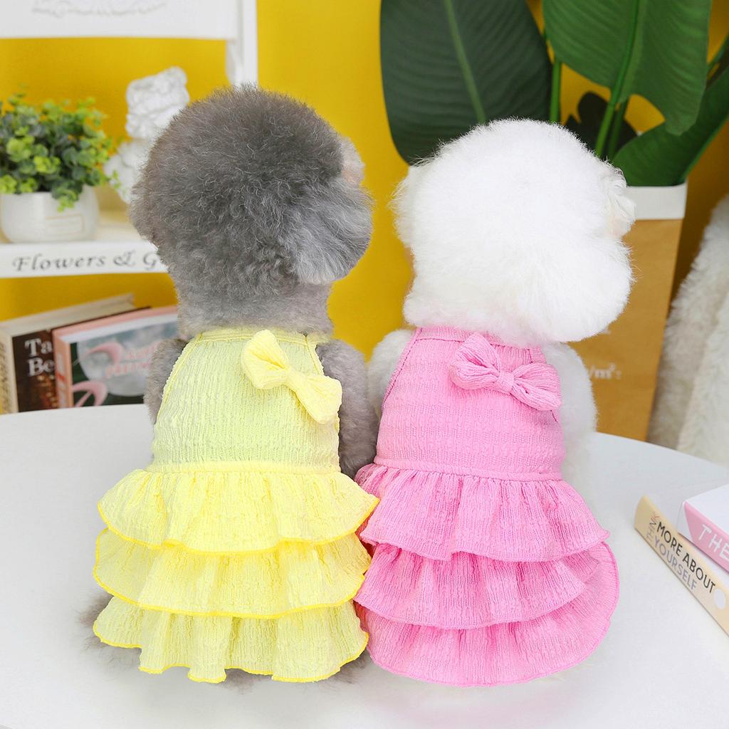 New Pet Clothes Spring and Summer Dog New Skirt Dog Clothing Teddy Small Dog Skirt Candy-colored Layered Skirt